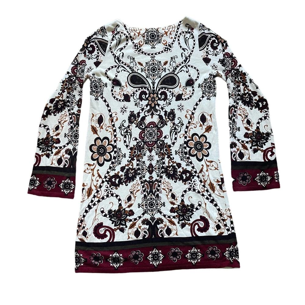 Vintage Diane Gilman Womens Floral Sweater Dress Size Large Holiday Paisley - Picture 2 of 6
